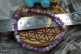 Amethyst   Matt  Kugel  Armband mit Gummizug