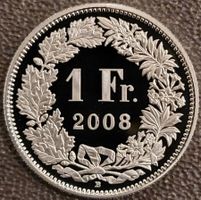 1 Franken 2008 pp / aus Münzsatz / in einer Münzkapsel