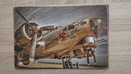Plaque en métal vintage Oldtimer B17 WW2