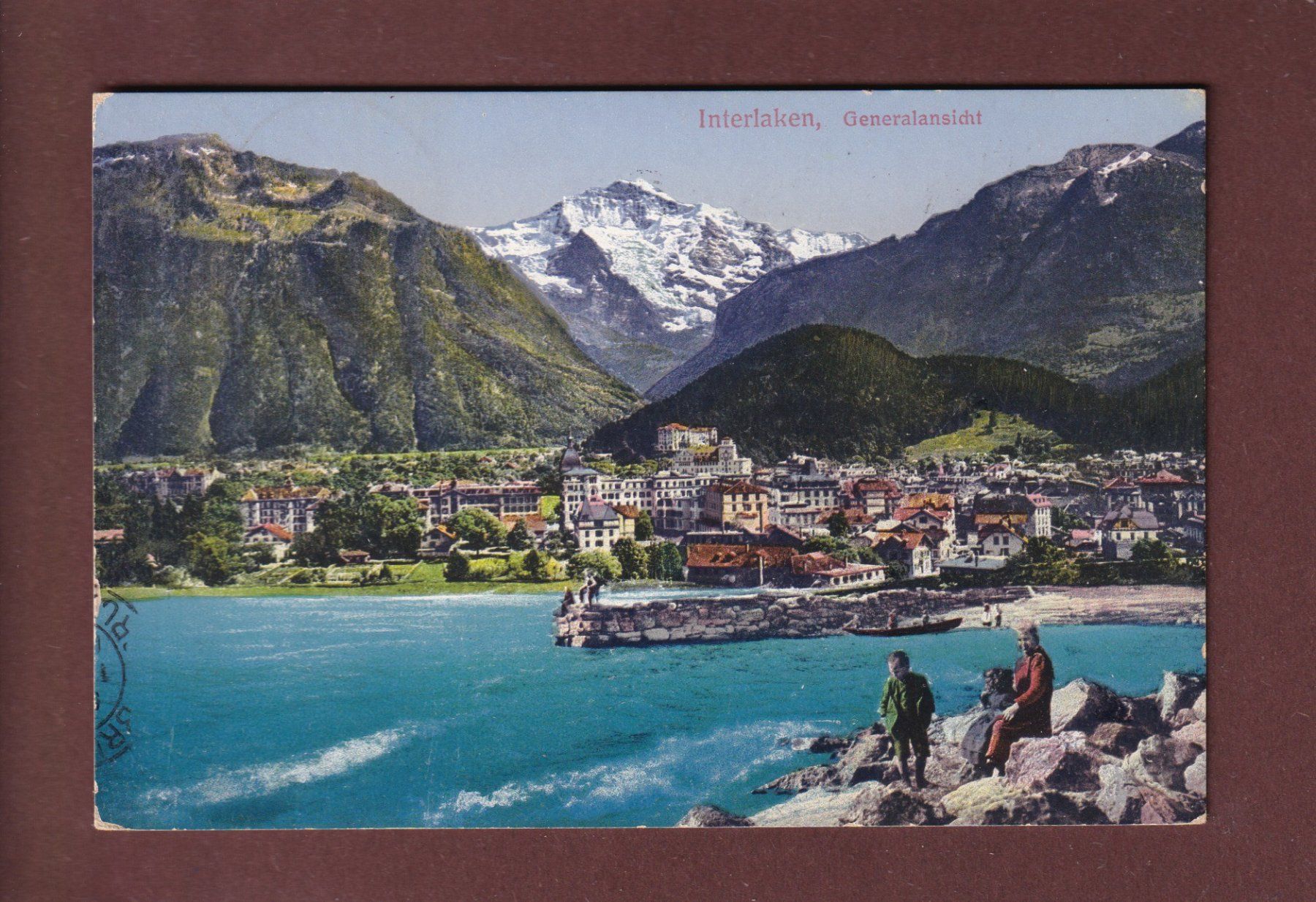 Cartoline postali: INTERLAKEN - Kinder - 1913 – Usato da Pully venduto da nicecards