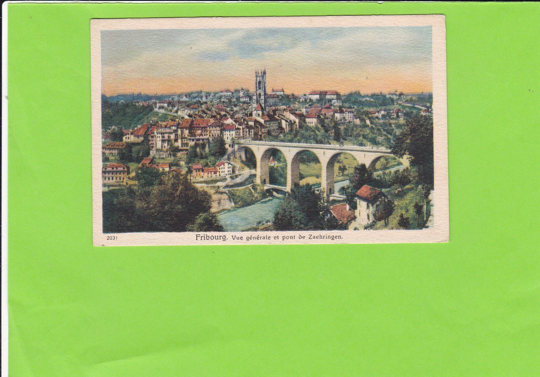 Cartoline postali: Fribourg-vue générale – Usato da St. Peterzell venduto da neckertal