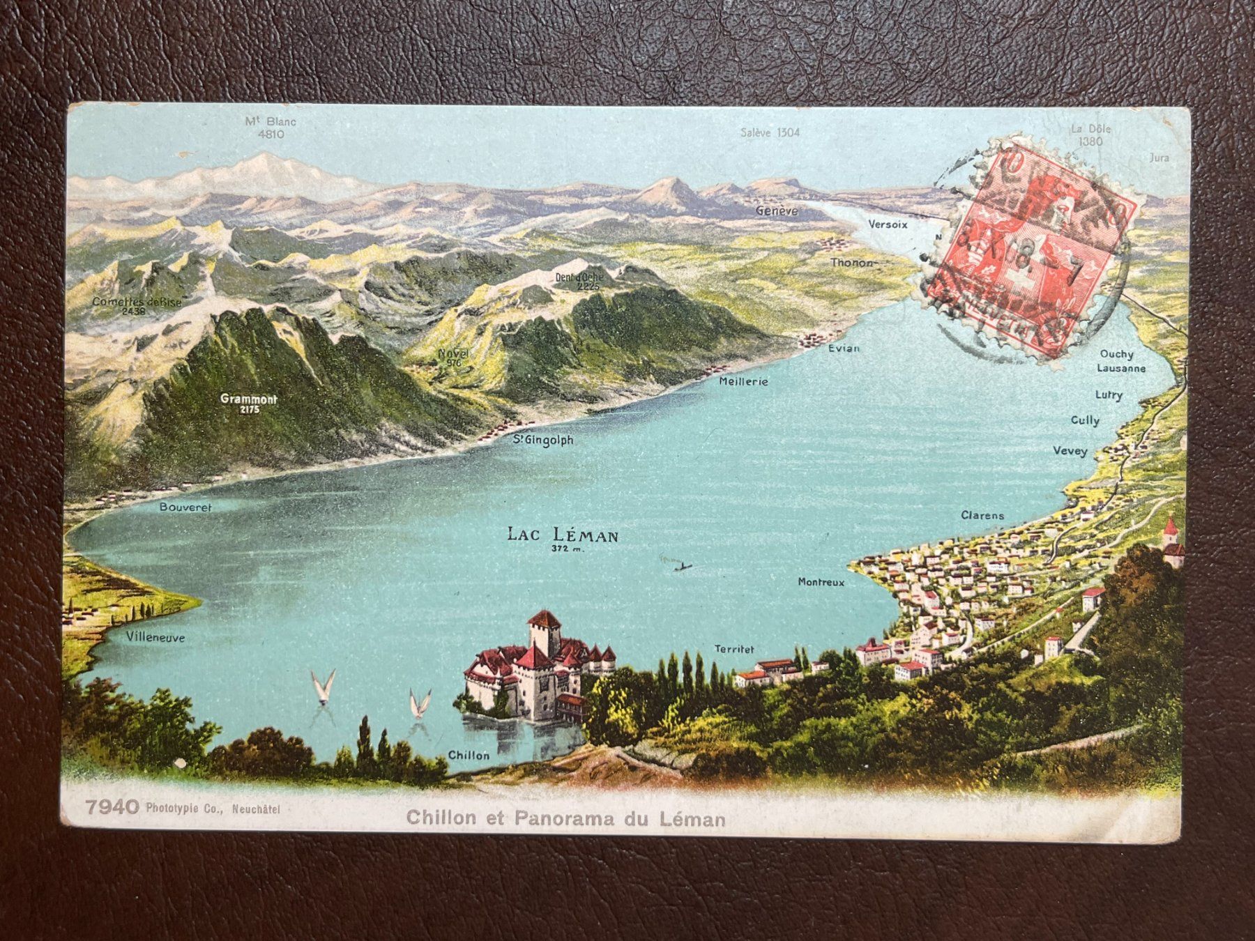 Ansichtskarten: AK Chillon et Panorama du Leman – Gebraucht aus Steg VS von _vinci_