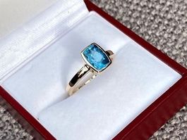 Bague / Ring en or sertie de topaze NEW 🎁