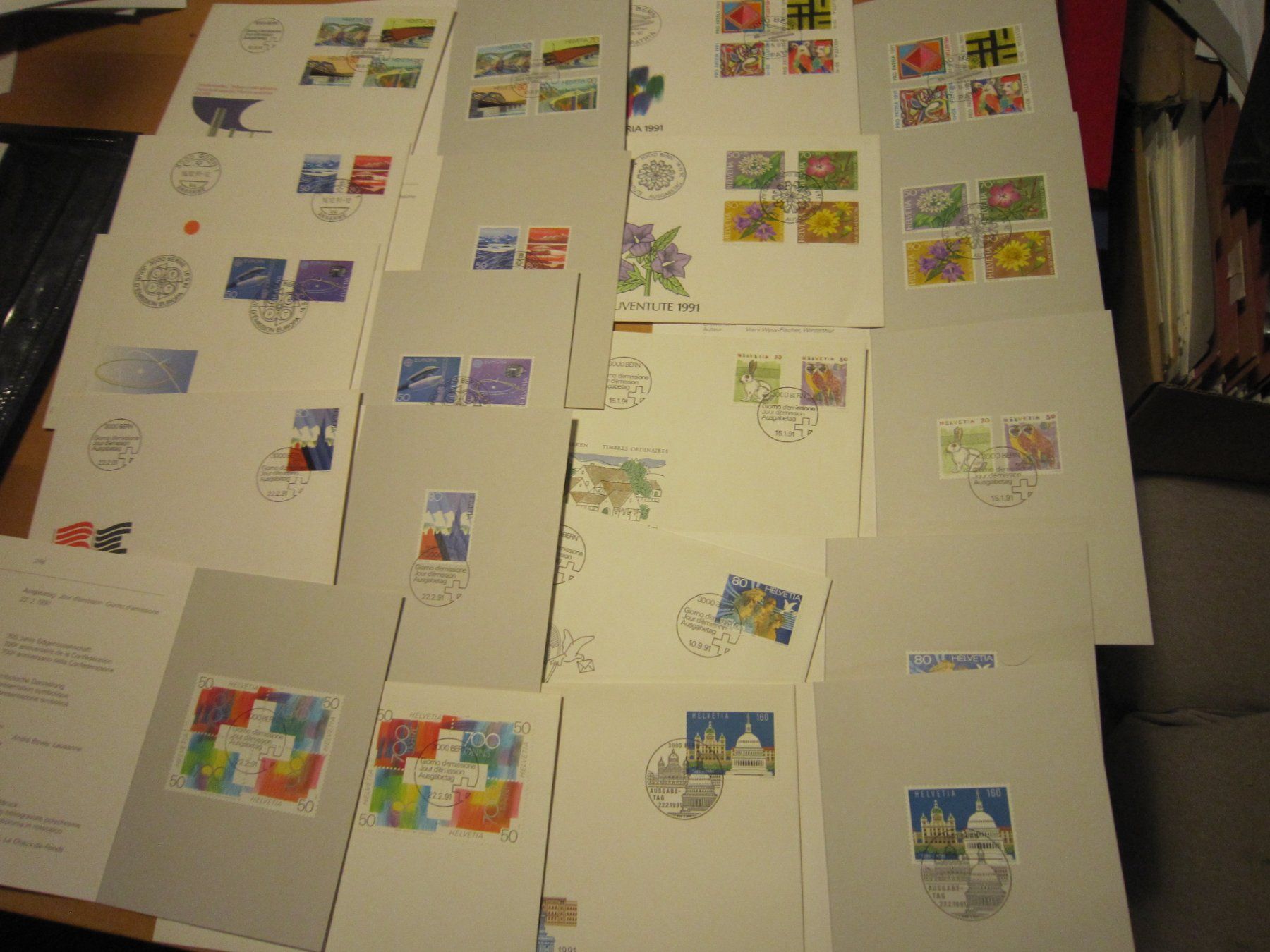 Alle Briefmarken: CH 1991 FDC Serien und Ptt Blätter – Gebraucht aus Gordola von Polentaefung