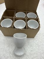 Lot de 6 coquetiers en porcelaine blanche, neufs!