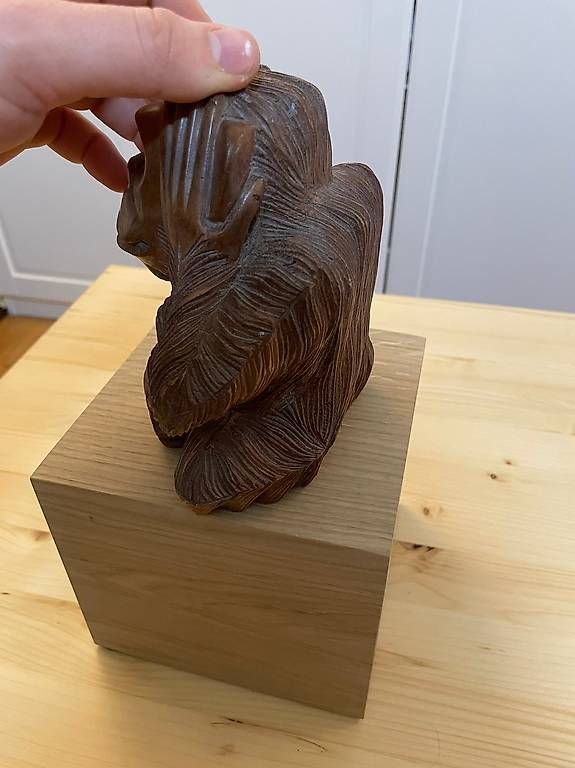 Sculture & Statue: Affe ? Holz Skulptur mit stand Kunst  – Usato da Seuzach venduto da Wolf936 1