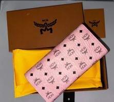 MCM Portemonnaie AREN Visetos Monogramm Nappaleder Rosa NEU