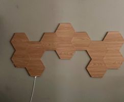 Holz Optik Wand Nanoleaf Shapes Hexagons