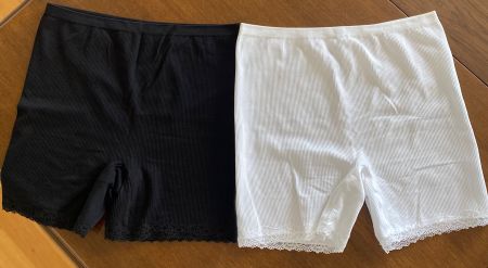 2er-Set gerippt H&M Biker-Shorts M Weiss/Schwarz Spitzenbund