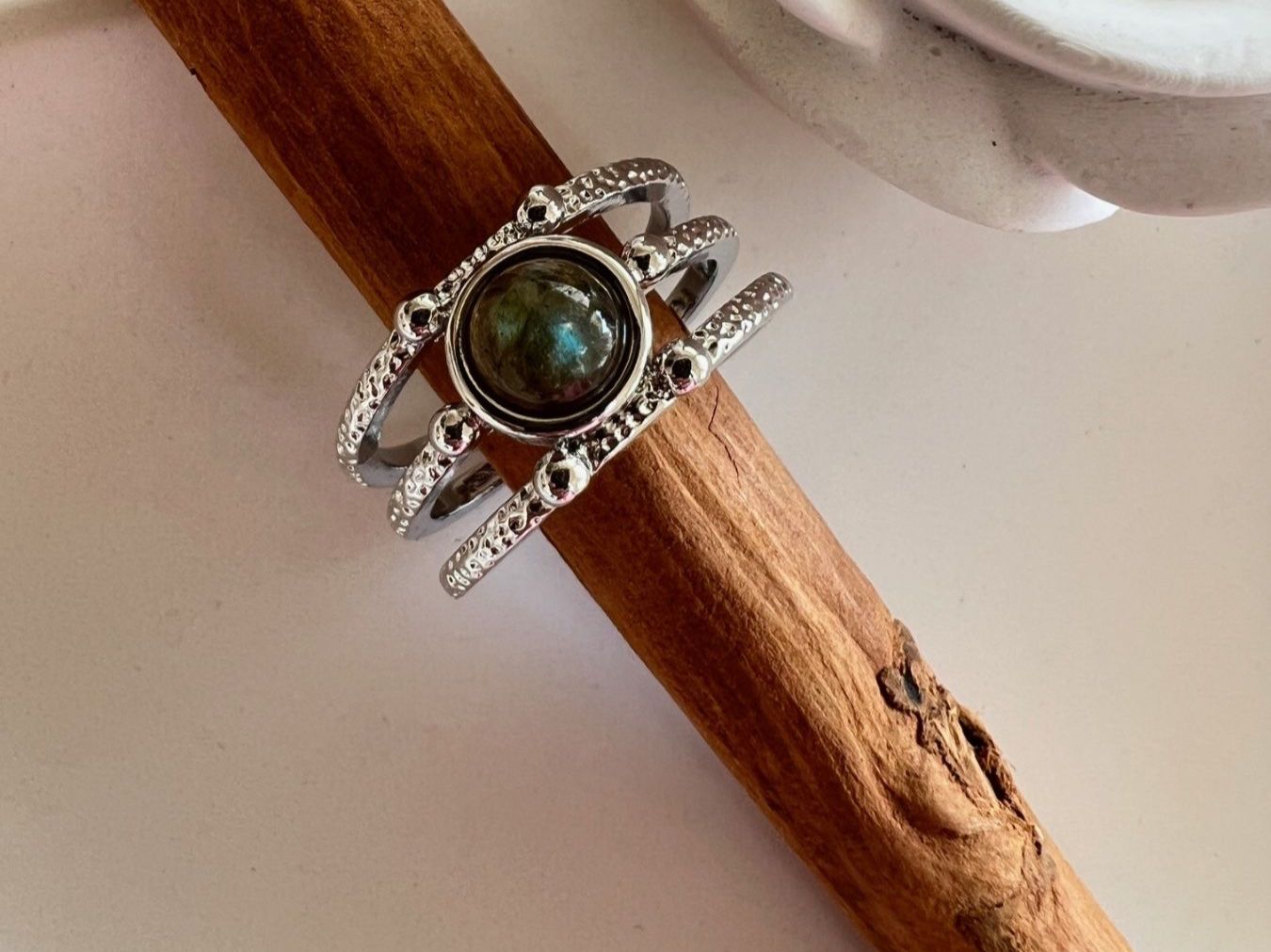 Anelli: Bague avec Labradorite - Labradorit Edelstahlring – Nuovo (secondo la descrizione) da Pully venduto da sunaddict 1