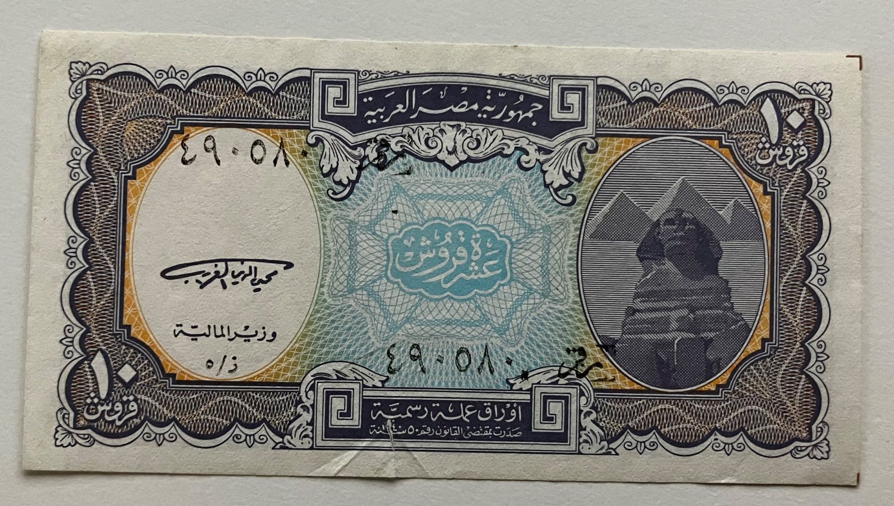 Banknoten: Ägypten 10 Piastres – Gebraucht aus Algetshausen von Carrhard
