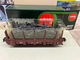 Märklin 5870 DB 2-achsiger Rungenwagen, mit Ladung, Spur 1