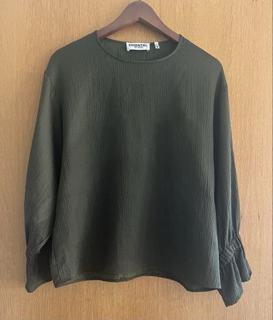 Essentiel Antwerp blouse olive green textured size 38 