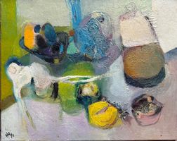 VIEJO, nature morte huile sur toile, signée