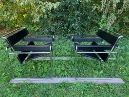 Lot de 2 fauteuils Knoll Wassily Marcel Breuer original 1990