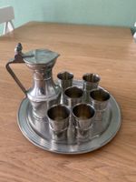 Zinnkrug SIGG mit 6 Becher, Tablar,  Schild Liberté et Patri