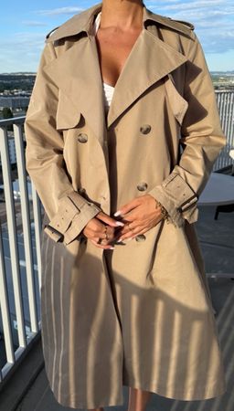 Beige Trenchcoat Damen Grösse L Doppelreihig