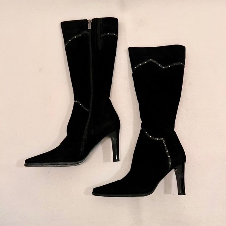 stiefel hellgrau wildleder