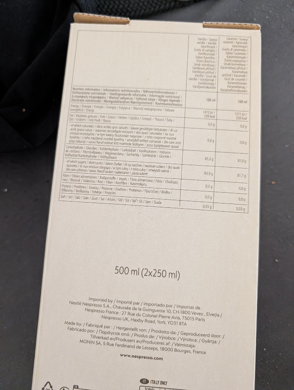 Nespresso Lebensmittel & Spezialitäten: Nespresso sirup – Neu und originalverpackt aus Röschenz von Beng 1