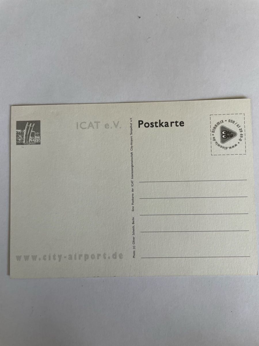 Cartoline postali: Vintage Postkarte Flughafen Berlin Tempelhof – Usato da Basel venduto da hda_x75p 1