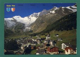 Saas-Fee, schöne Gesamtansicht, ungelaufen, Grossformat