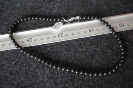 Schungit 6mm Kugel   TOP   Kette   Silber Verschluss Kugel