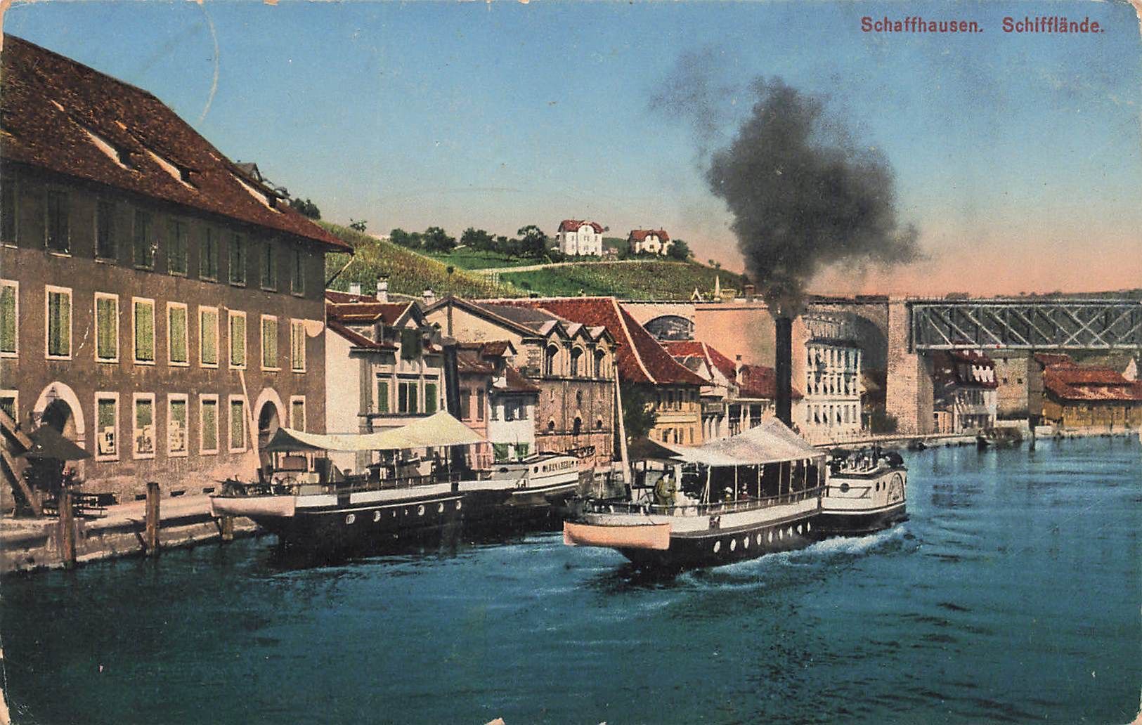 Ansichtskarten: Schaffhausen schifflände battello schiff boot – Gebraucht aus Biasca von Blenio71