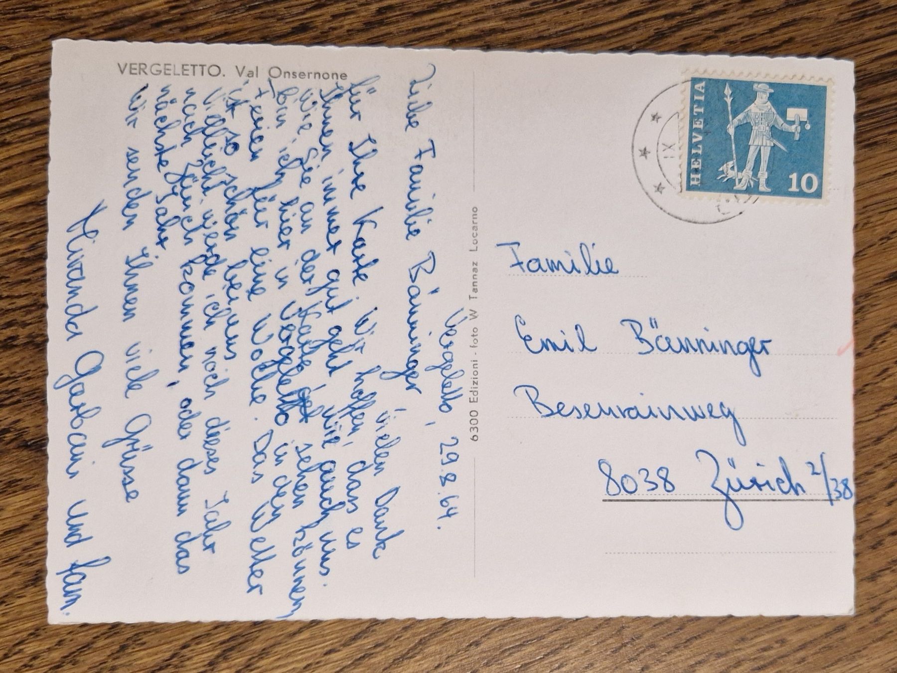 Cartoline postali: Vergeletto 60iger Jahre – Usato da Ebikon venduto da Donar50 1