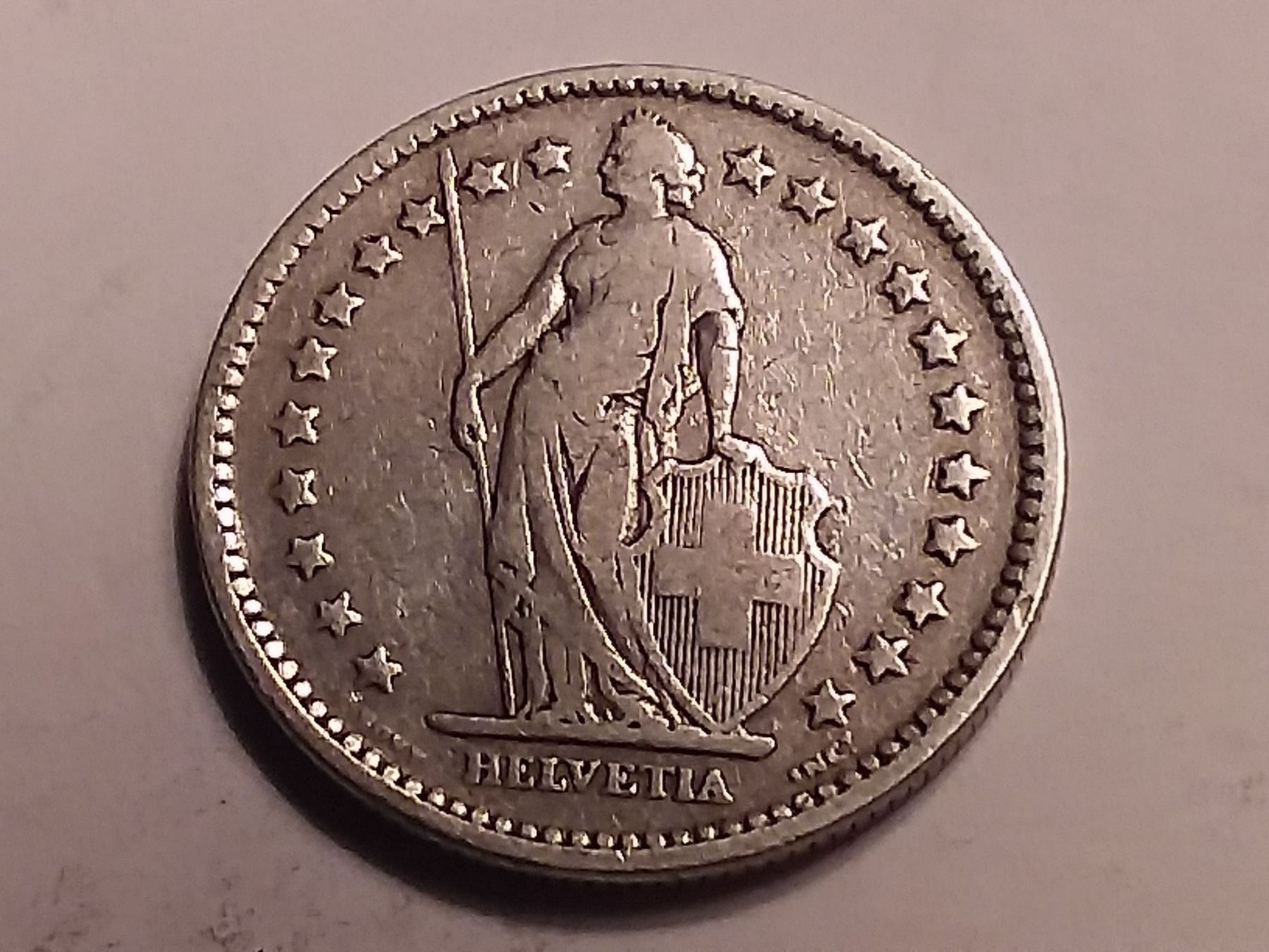 Alle Münzen: 2 Franken Silbermünze Jg.1908 – Gebraucht aus Schwyz von Trofana 1