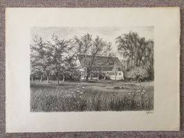 Lithografie von Eugen Zeller, C.F. Meyerhaus Kilchberg, 1943