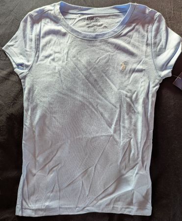 NEU /ORIGINAL Ralph Lauren Hellblau Mädchen T-Shirt 140-176