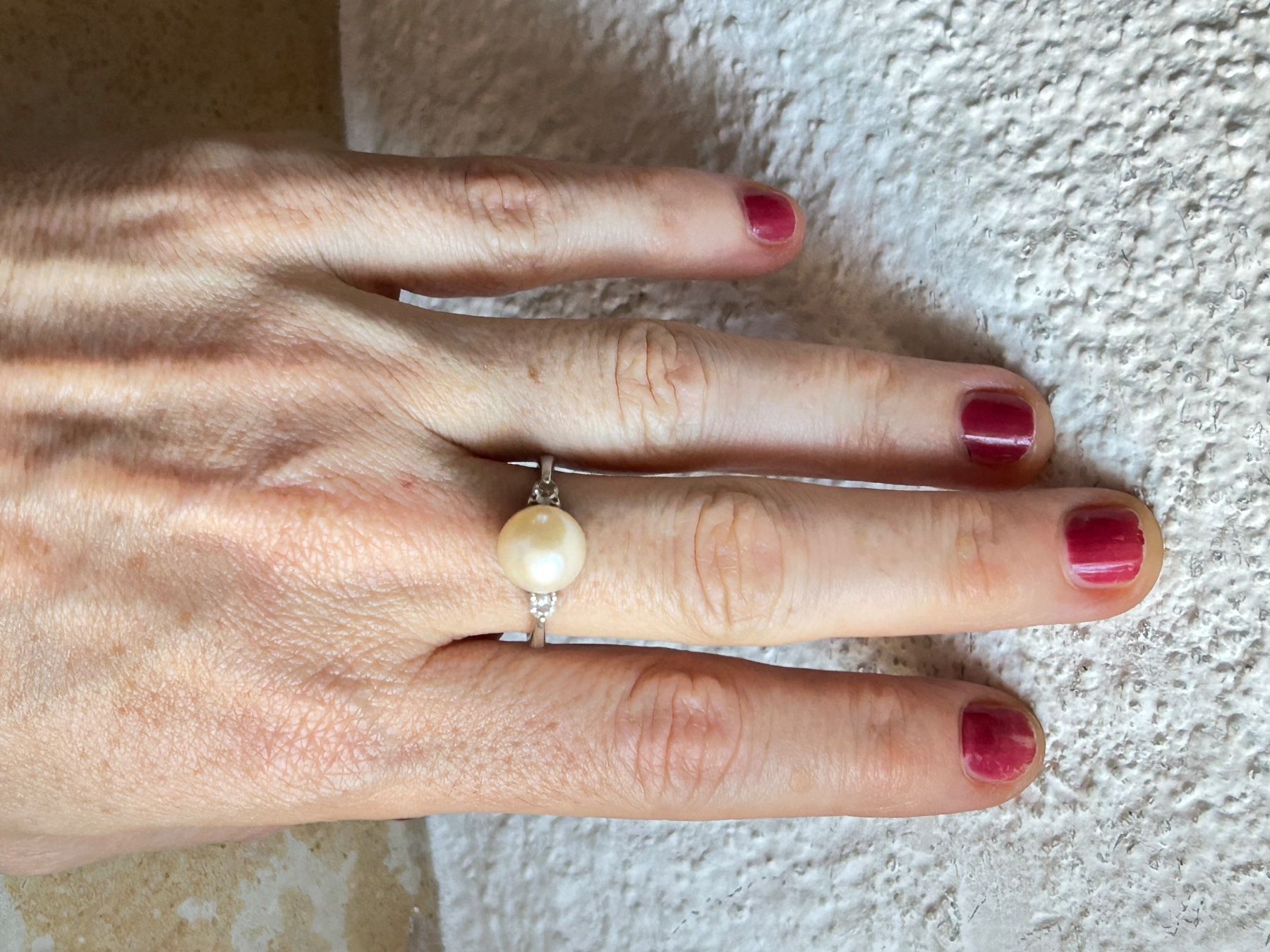 Anelli: Elegante Vintage Perlenring  (55/17.5) – Usato da Laufen venduto da Bellavitaboom 1