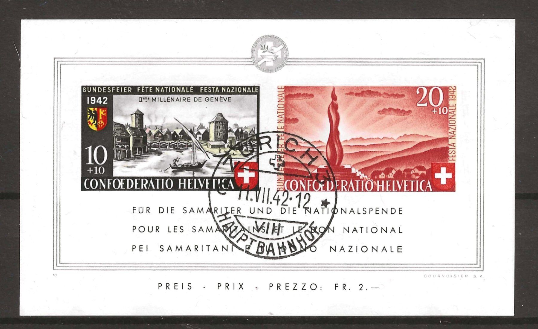 Tutti i francobolli: 1942 : Bundesfeierblock II – Usato da Gümligen venduto da Geniusbuy