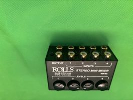 Rolls MX42 Stereo Mini Mixer 4-Kanal Mischpult schwarz
