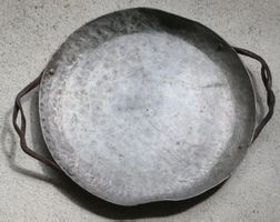 Kupfer Schale Eierpfanne mit Henkeln, D = 24 cm