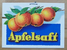 Alte original Werbetafel Apfelsaft