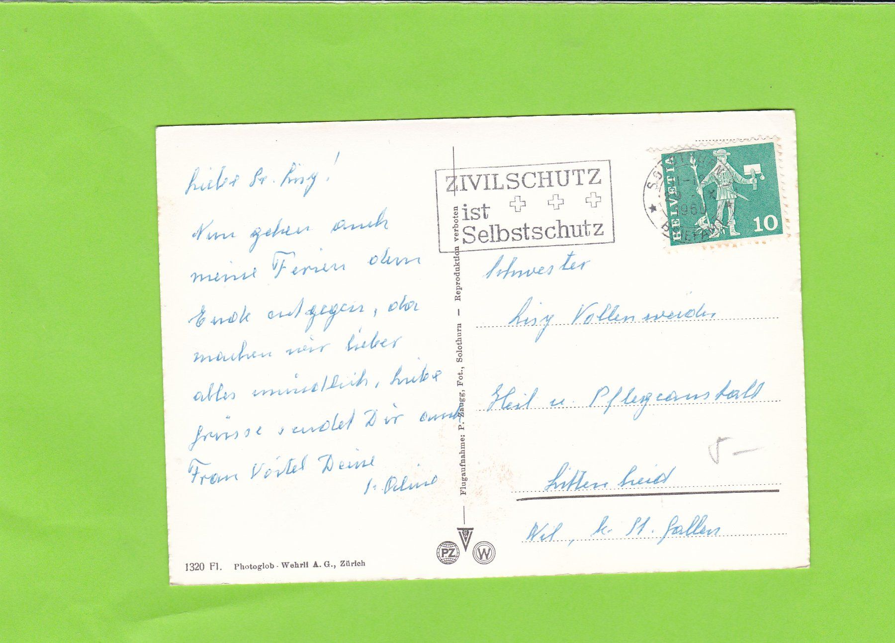Cartoline postali: Flugaufnahme Solothurn – Usato da St. Peterzell venduto da neckertal 1