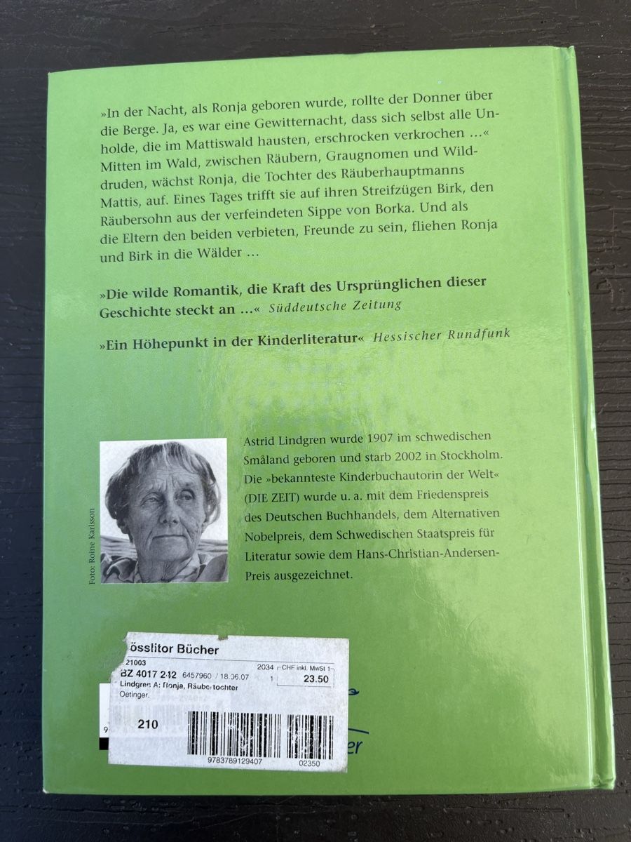 Livres: Astrid Lindgren Ronja Räubertochter Buch – D'occasion à Teufen AR par AykutS 1