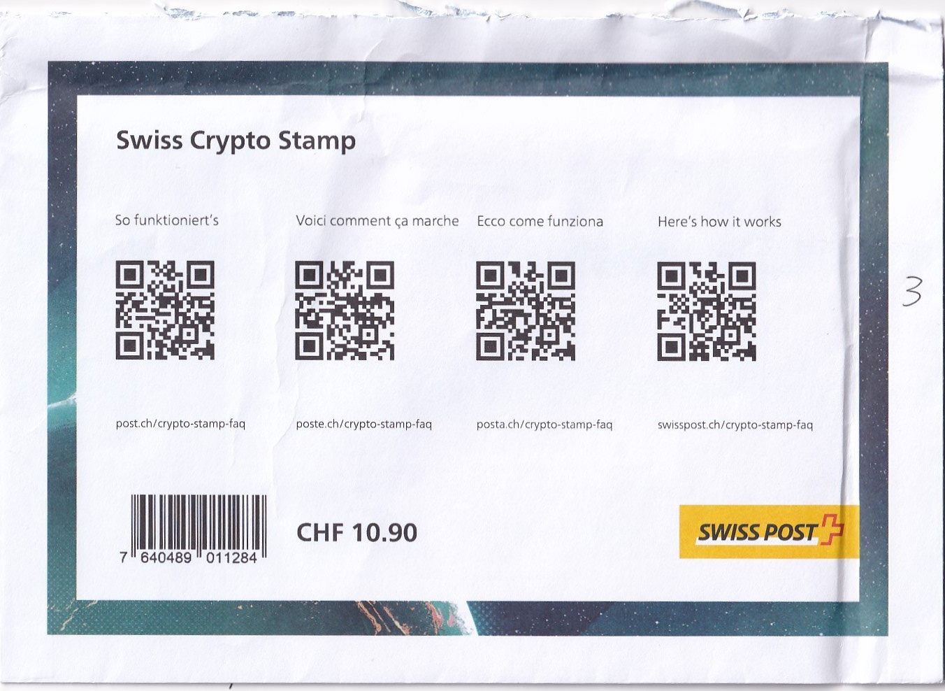 Tutti i francobolli: Crypto Stamp - FDC Sonderumschlag (Original der POST) - ID3 – Nuovo e nell'imballaggio originale da Baar venduto da Asmara111 1