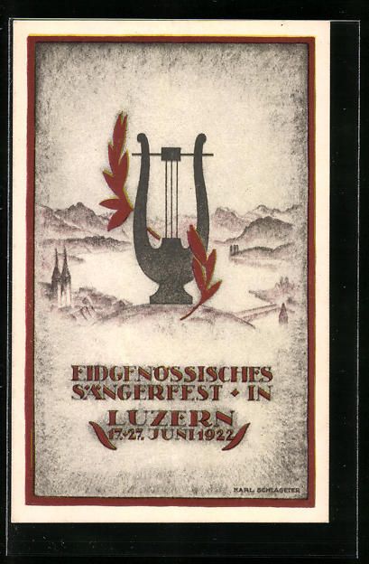 Cartoline postali: Luzern, Eidgenöss. Sängerfest 1922, Ha – Usato da Berlin venduto da bartko-reher