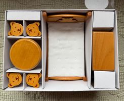 Kinderschlafzimmer Teddy für das Puppenhaus Holz
