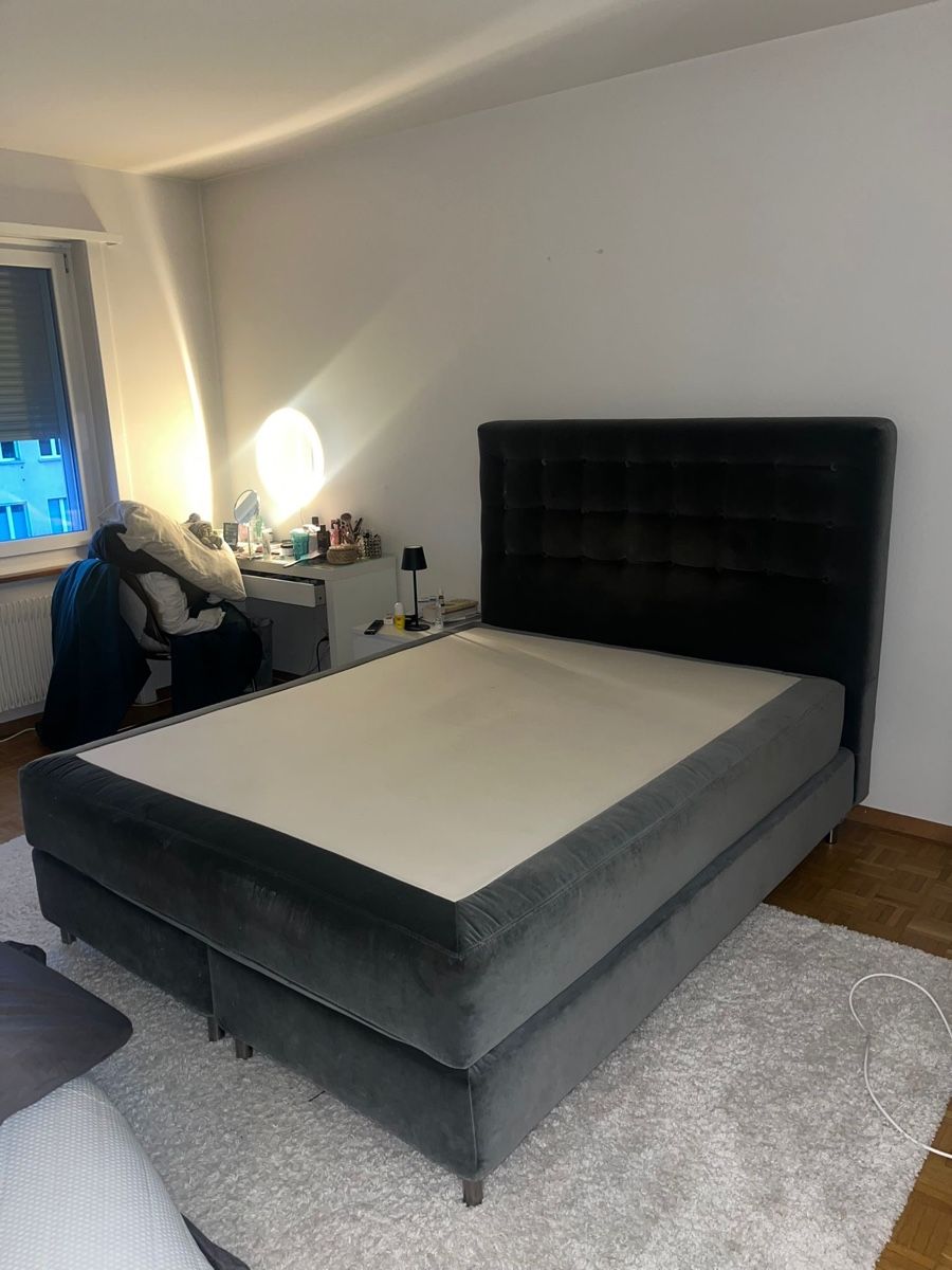 Ikea Letti: Boxspringbett, grau, gebraucht, 160x200cm, Schnäppchen! – Usato da Bern venduto da lio_f6wm 2
