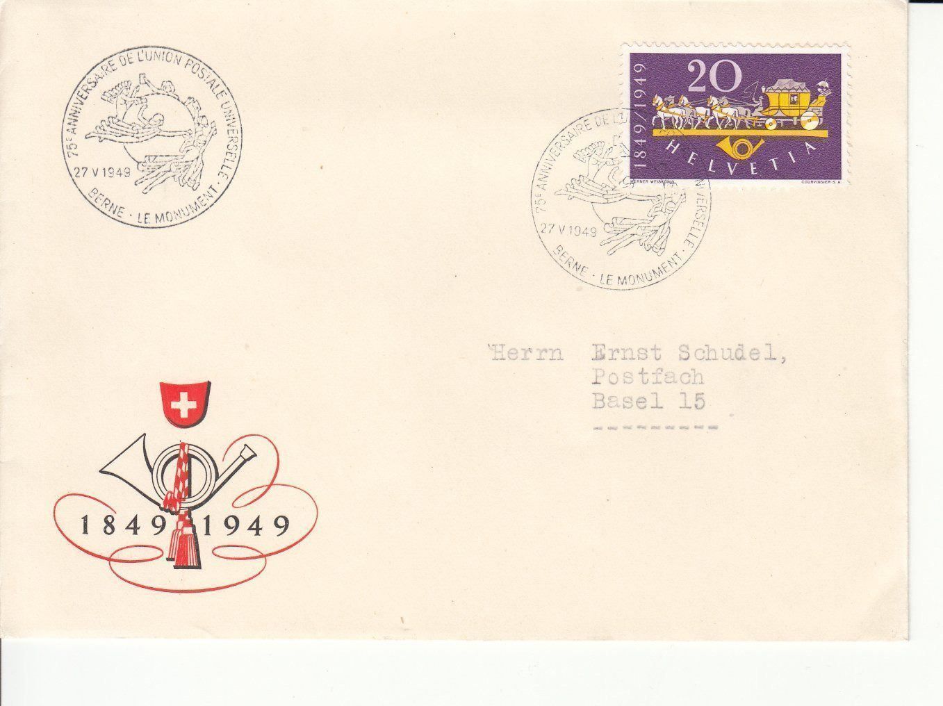Alle Briefmarken: 100 Jahre Eidg. Post 1949 – Gebraucht aus Bürglen TG von StampGraf 1
