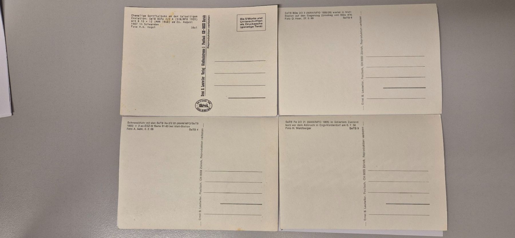 Cartoline postali: 4 Ansichtskarten Sernftalbahn – Usato da Glarus venduto da Unimog10 1