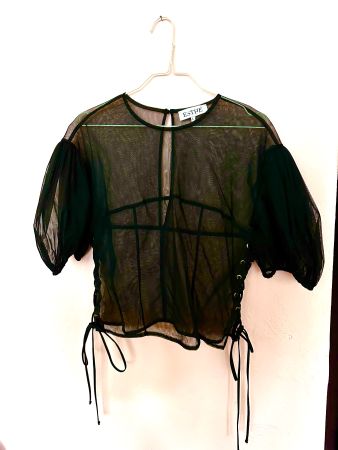 Transparente Bluse 40 schwarz