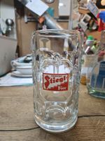 Bierkrug Stiegl Salzburg 1 Liter Glas guter Zustand (T1)