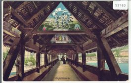 Luzern - Kapellbrücke von innen - animee - Litho