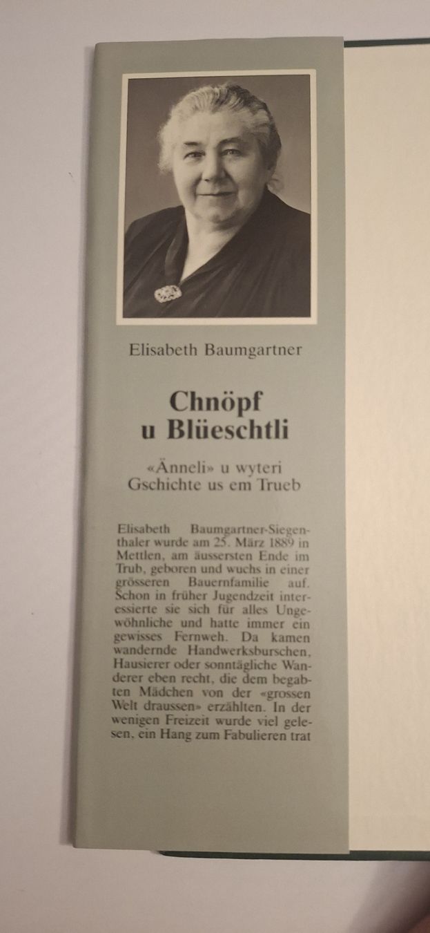 Bücher: Elisabeth Baumgartner: Chnöpf u Blüeschtli - Mundart  – Gebraucht aus Thun von BeoTurbo 1