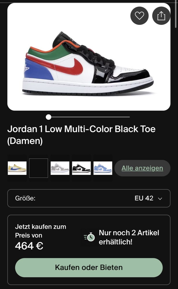 Jordan Scarpe da uomo: Jordan 1 Low Multi-Color Grösse 42 – Nuovo (secondo la descrizione) da Zürich venduto da ljuki 1