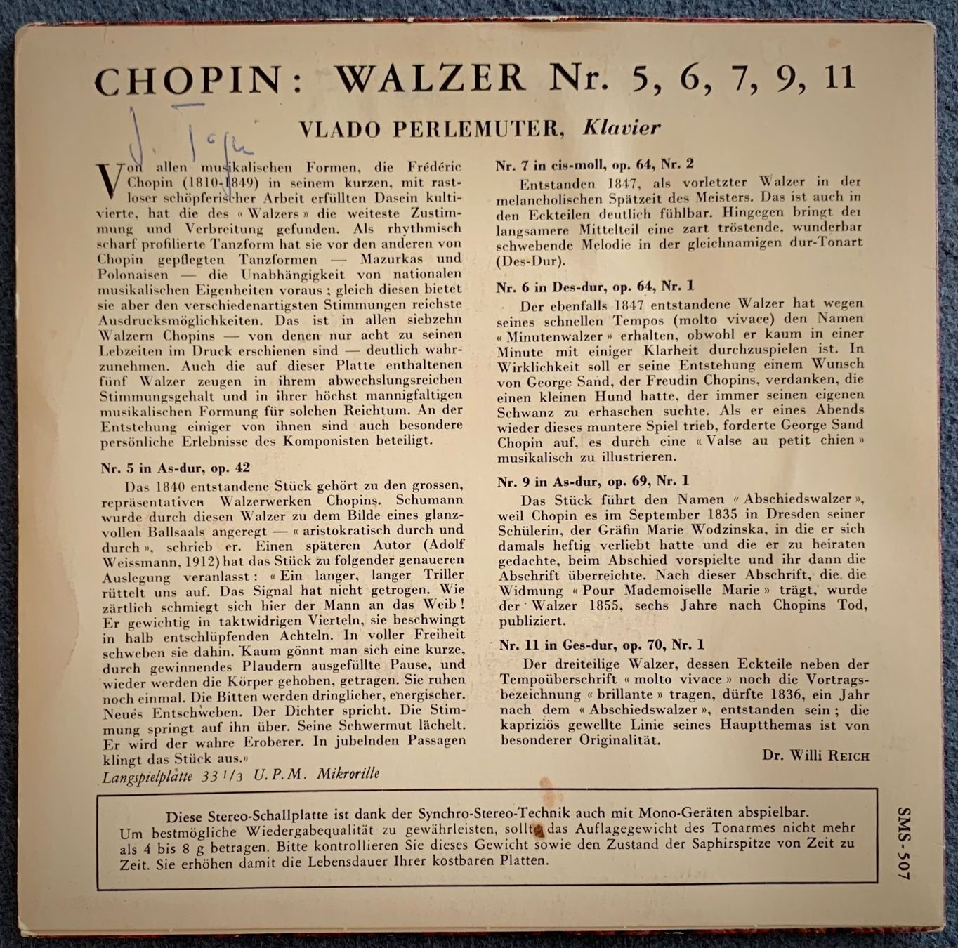 Schallplatten: Vlado Perlmuter "Chopin Walzer" – Gebraucht aus Spiez von martin-7973 1